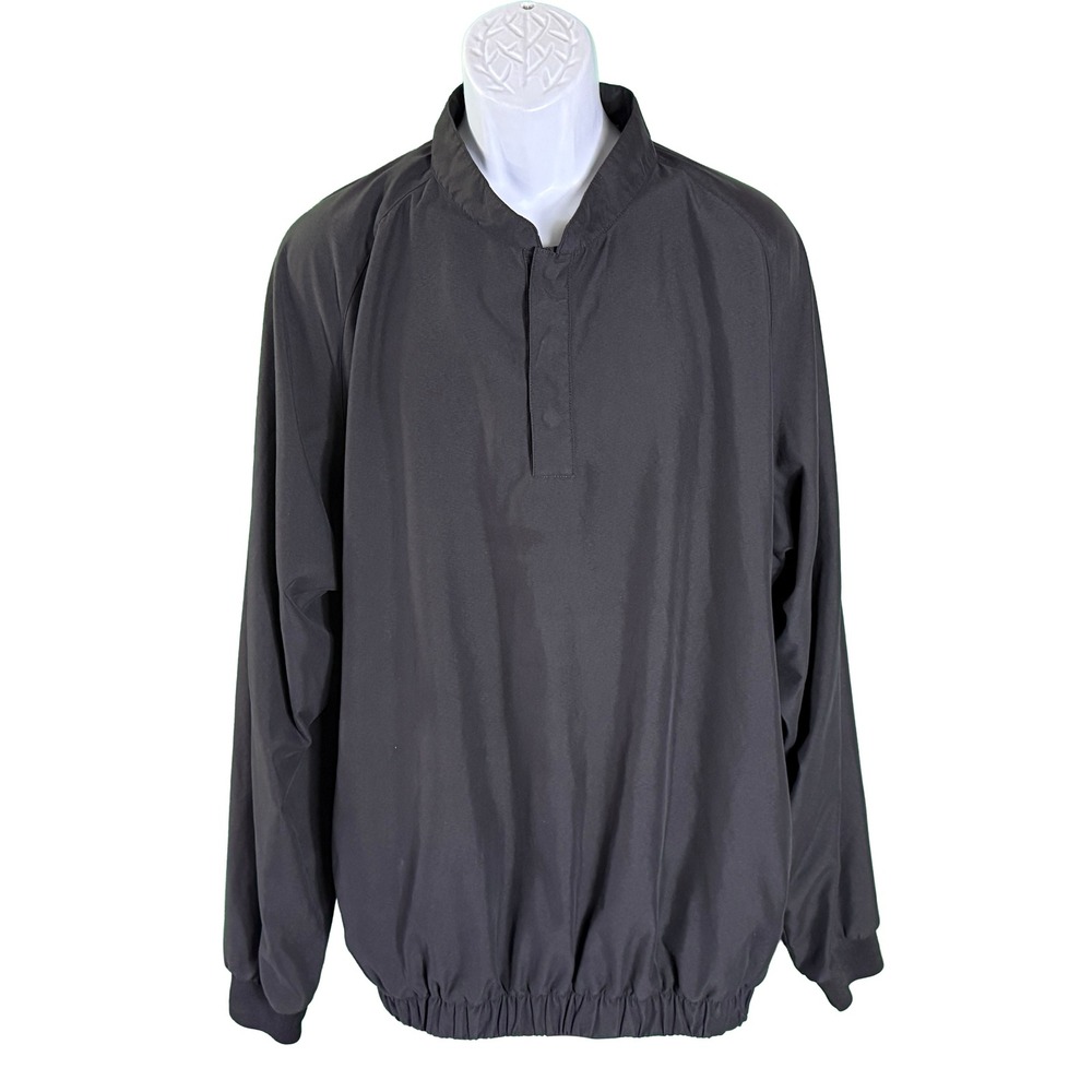 FootJoy Windbreaker Pullover Mens XL Gray Golf Jacket Mock Neck Snap Raglan